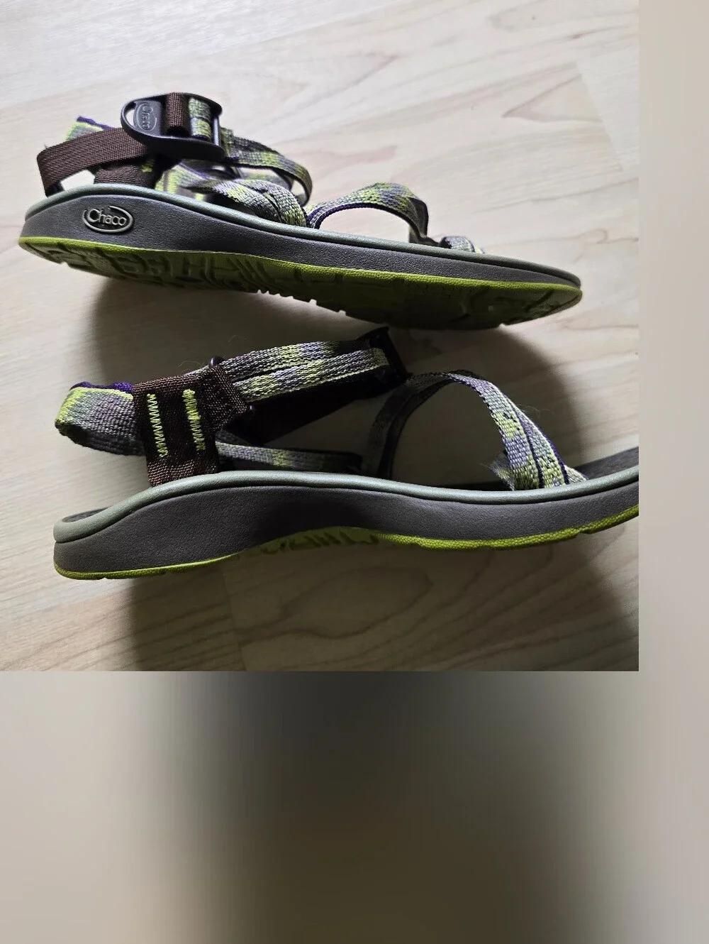 Chaco Vibram Green And Purple Sandals Size 5
